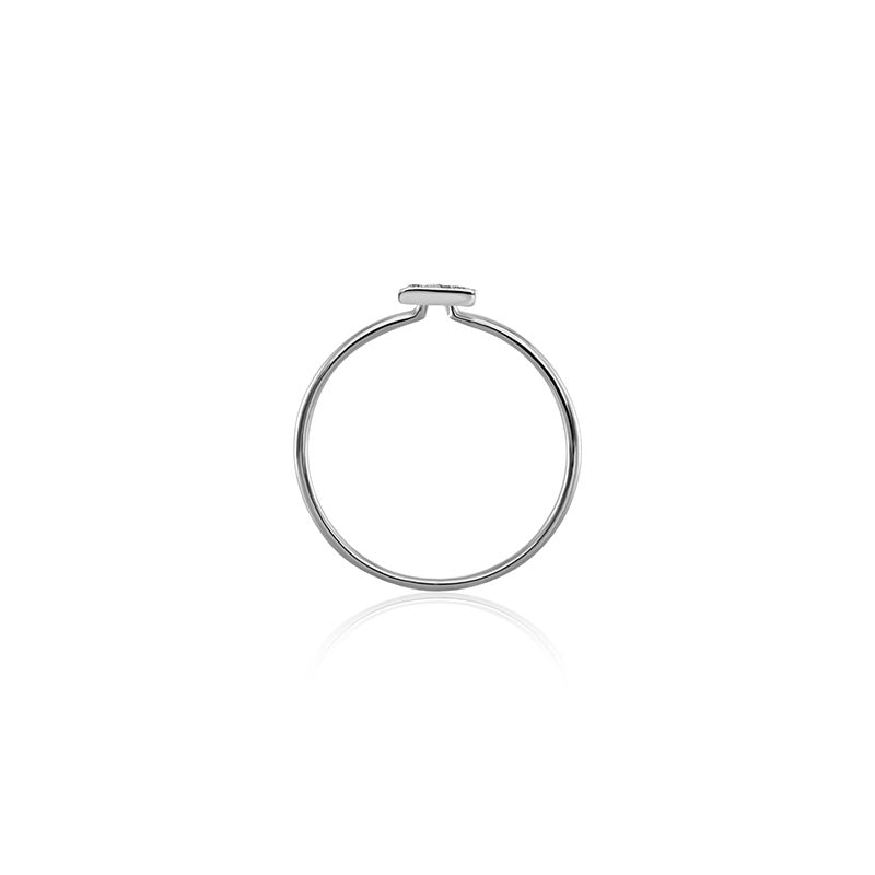 18k Gold Triangle Shape Pave Diamond Ring - Genevieve Collection