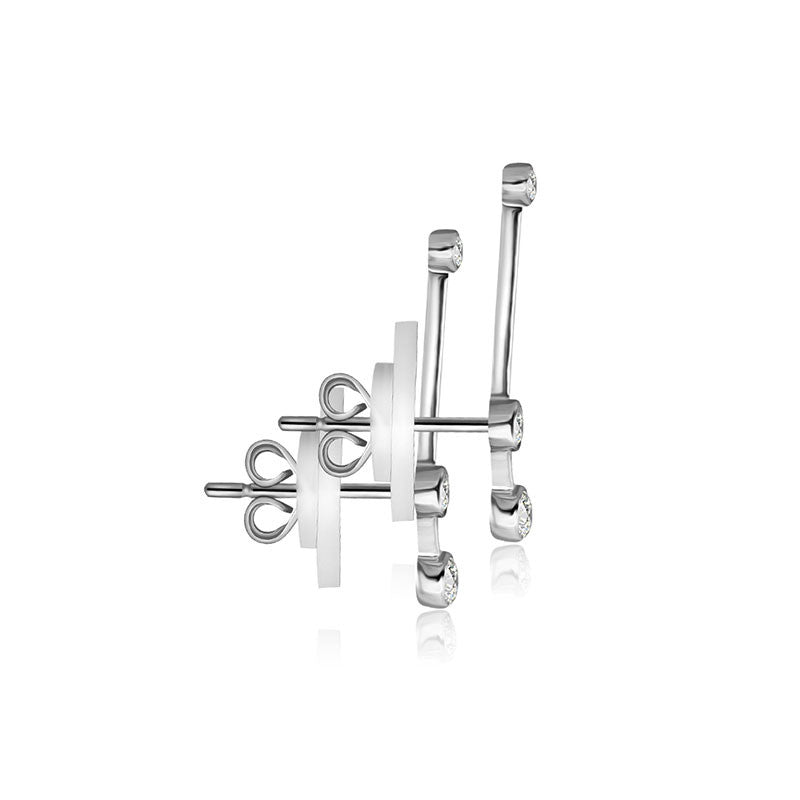 Libra Zodiac Constellation Earring 18k Gold & Diamond - Genevieve Collection