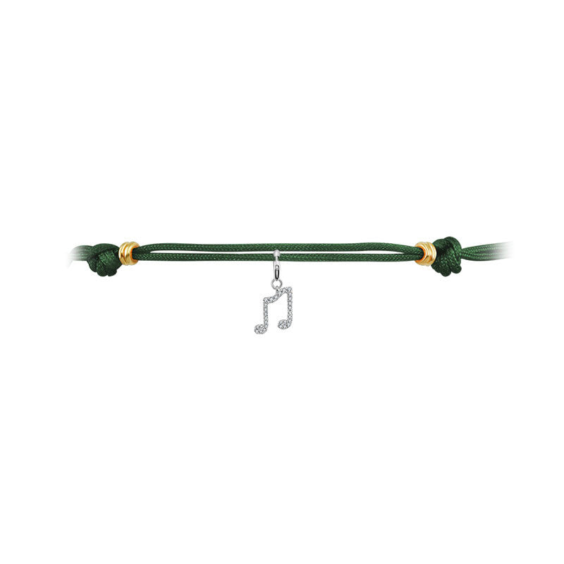 18k Gold Dark Green Tassel Bracelet with Gold Beads - Genevieve Collection