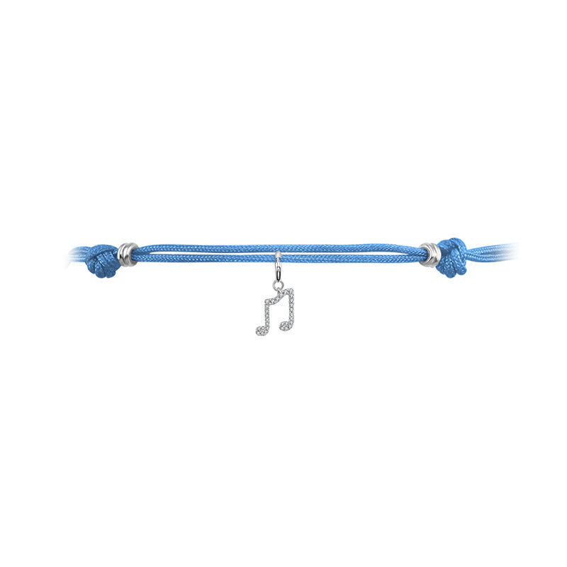 18k Gold Blue Tassel Bracelet with Gold Beads - Genevieve Collection