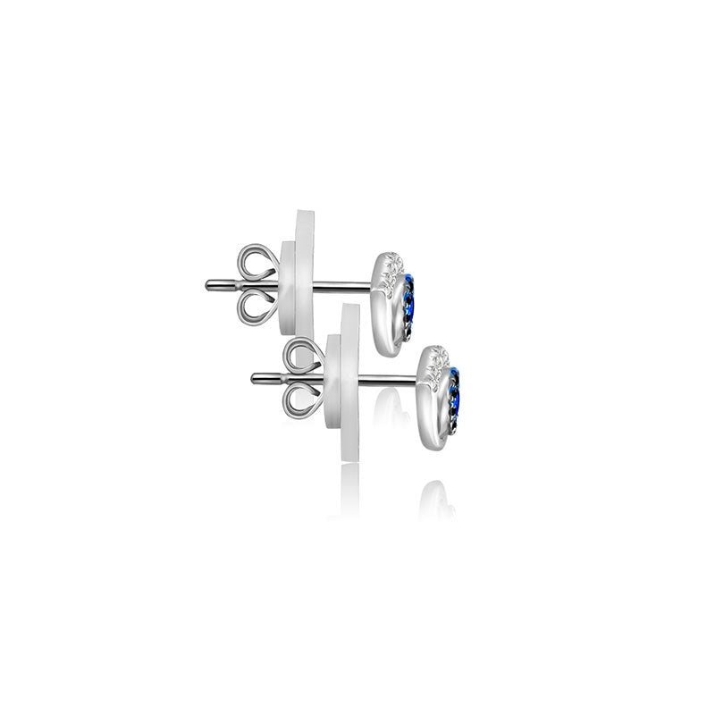 18k Gold Evil Eye Sapphire Diamond Earring - Genevieve Collection