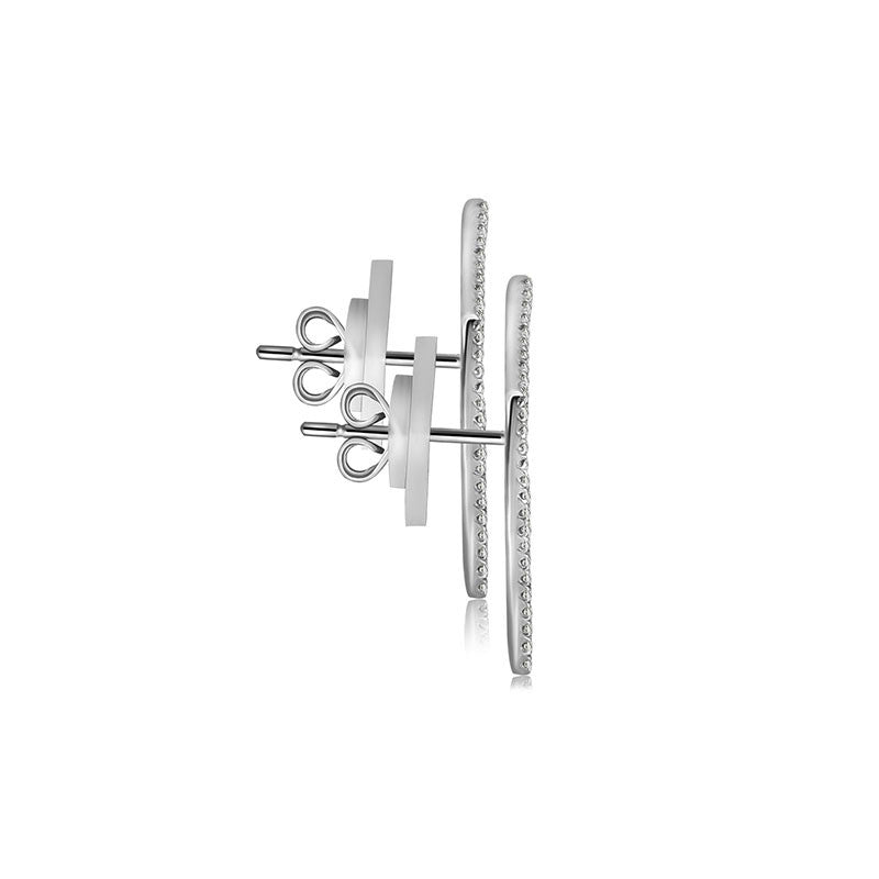 18k Gold Fan Shape Diamond Earring - Genevieve Collection