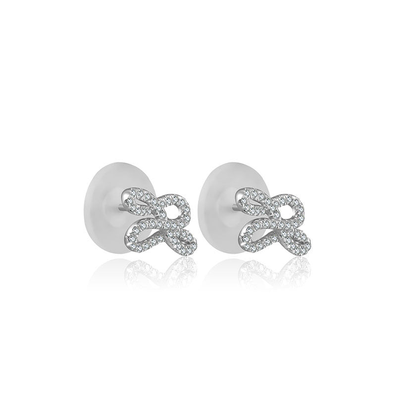 18k Gold Quadruple Curves Diamond Earring - Genevieve Collection