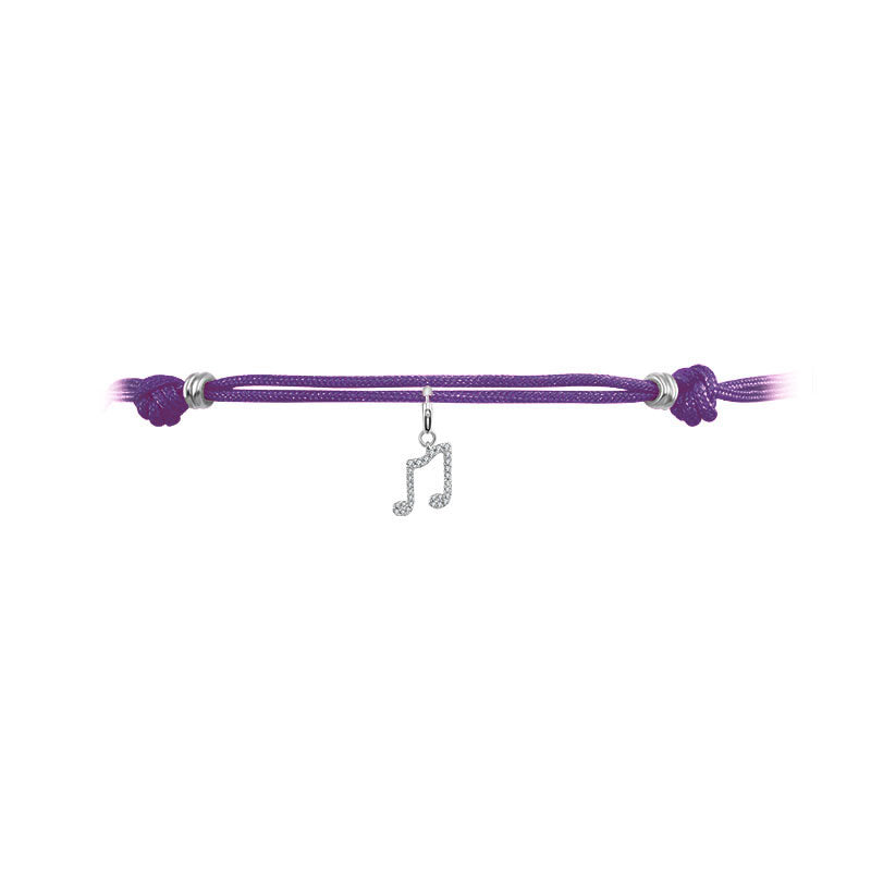 18k Gold Purple Tassel Bracelet with Gold Beads - Genevieve Collection