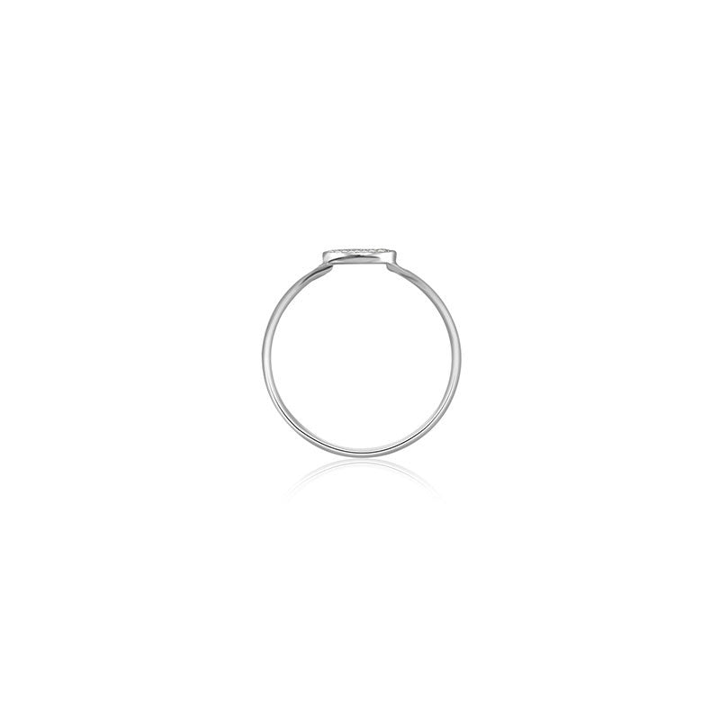 18k Gold Round Shape Pave Diamond Ring - Genevieve Collection