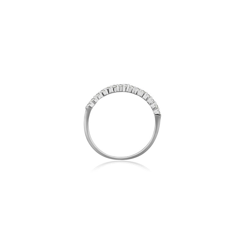 18k Gold Cross Diamond Chain Ring - Genevieve Collection