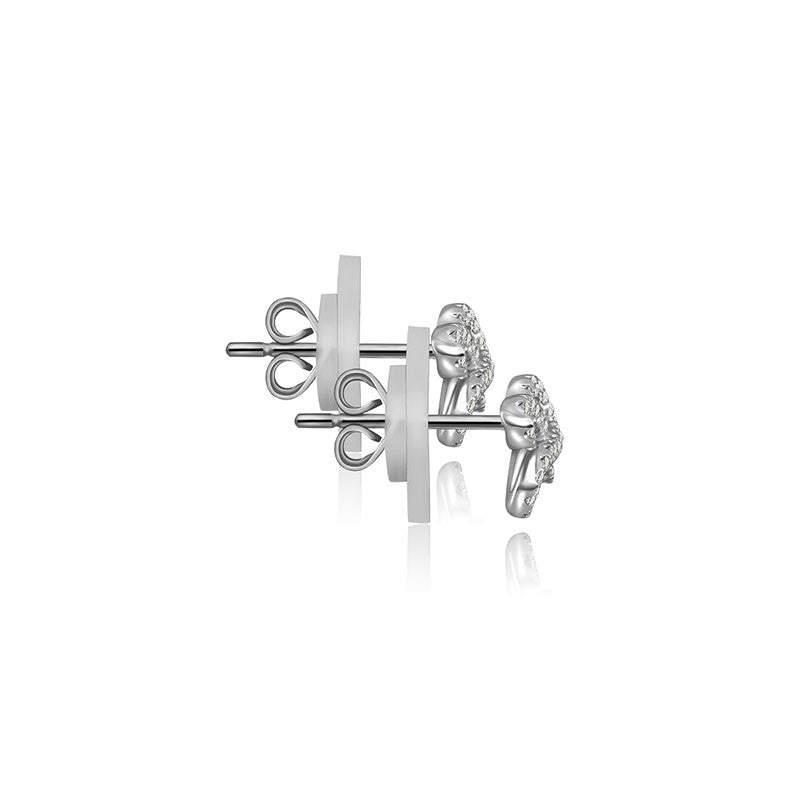 18k Gold Quadruple Curves Diamond Earring - Genevieve Collection