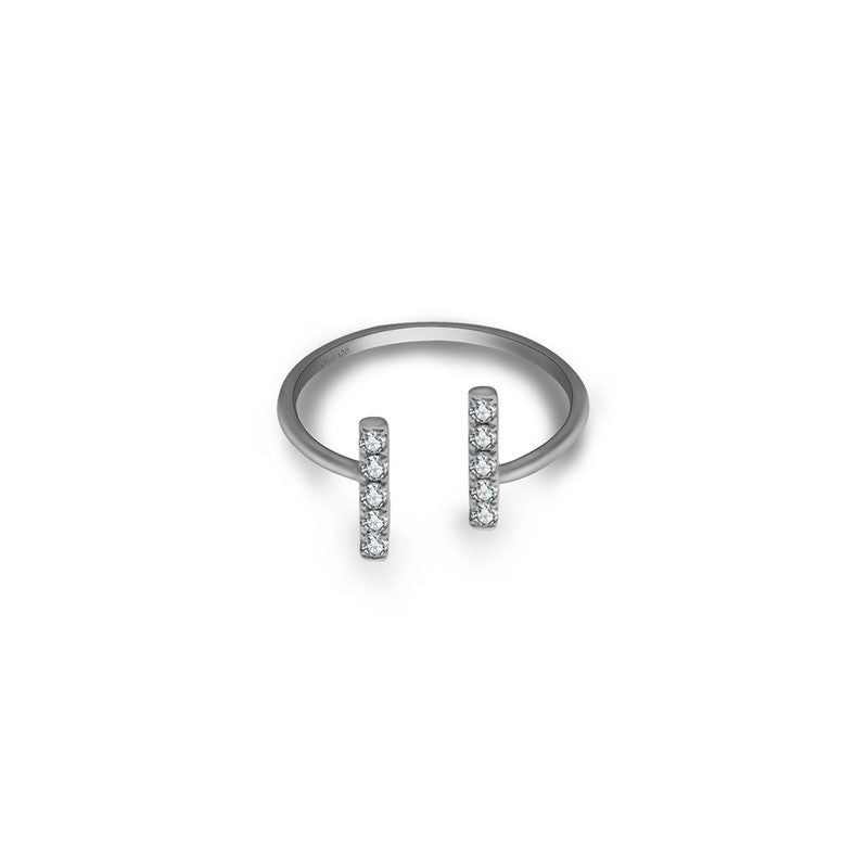 18k Gold Strokes Diamond Midi / Pinky Ring - Genevieve Collection