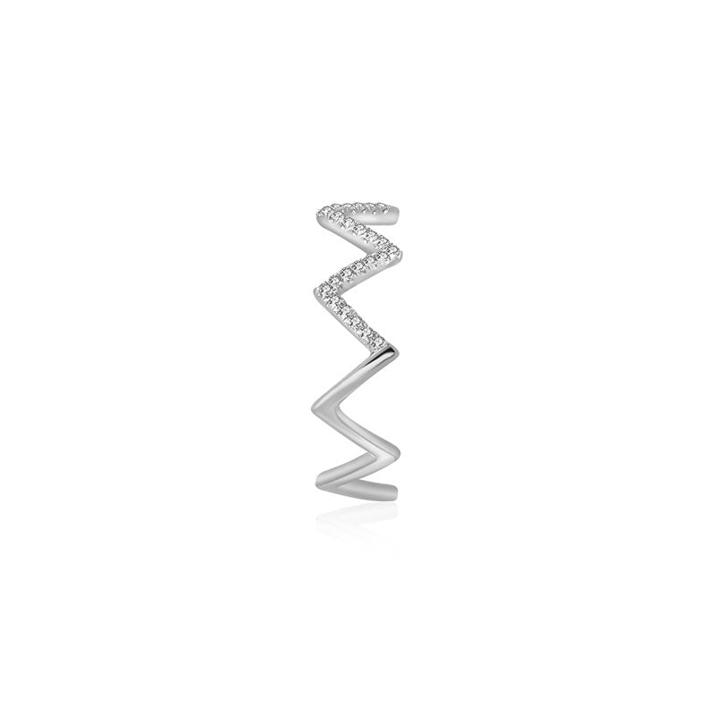 18k Gold Zigzag Diamond Ring - Genevieve Collection