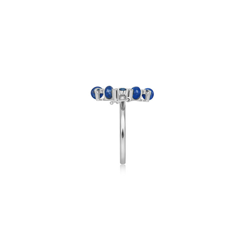 18k Gold 2 ways Beaded Sapphire and Diamond Ring - Genevieve Collection