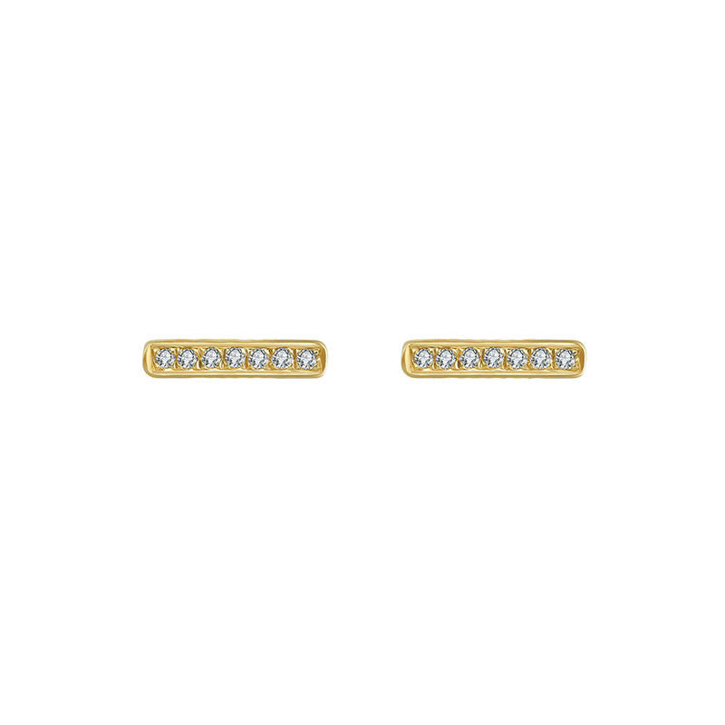 18k Gold Line Shape Diamond Earring - Genevieve Collection