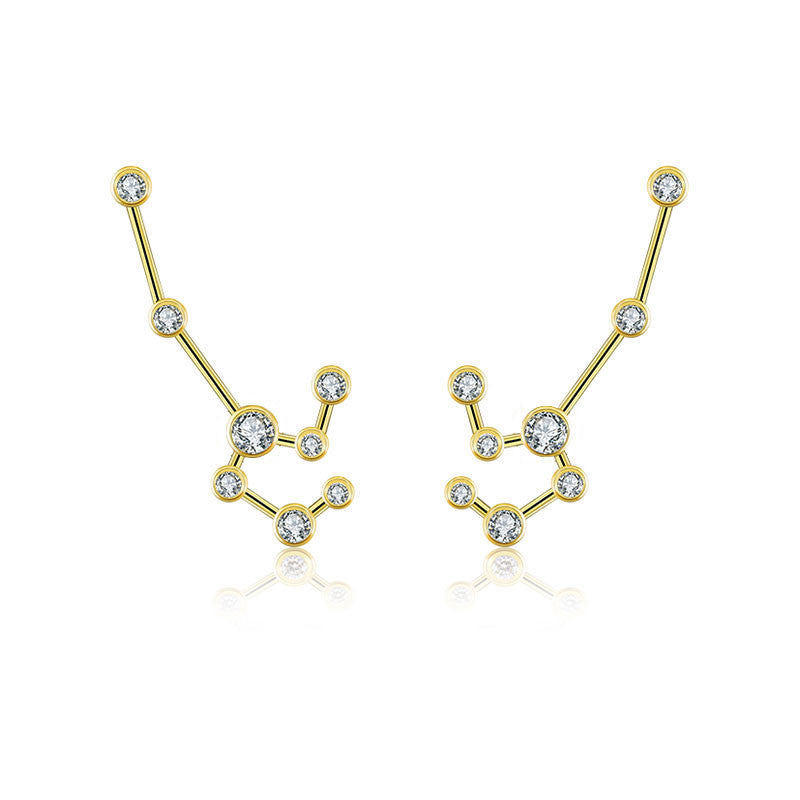 Leo Zodiac Constellation Earring 18k Gold & Diamond - Genevieve Collection