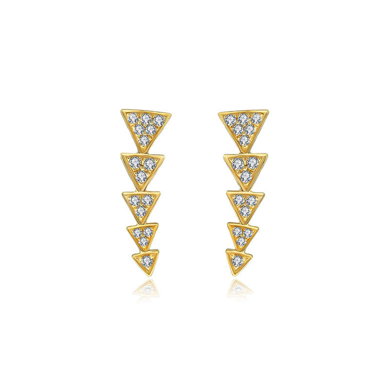 18k Gold Link Arrow Diamond Earring - Genevieve Collection