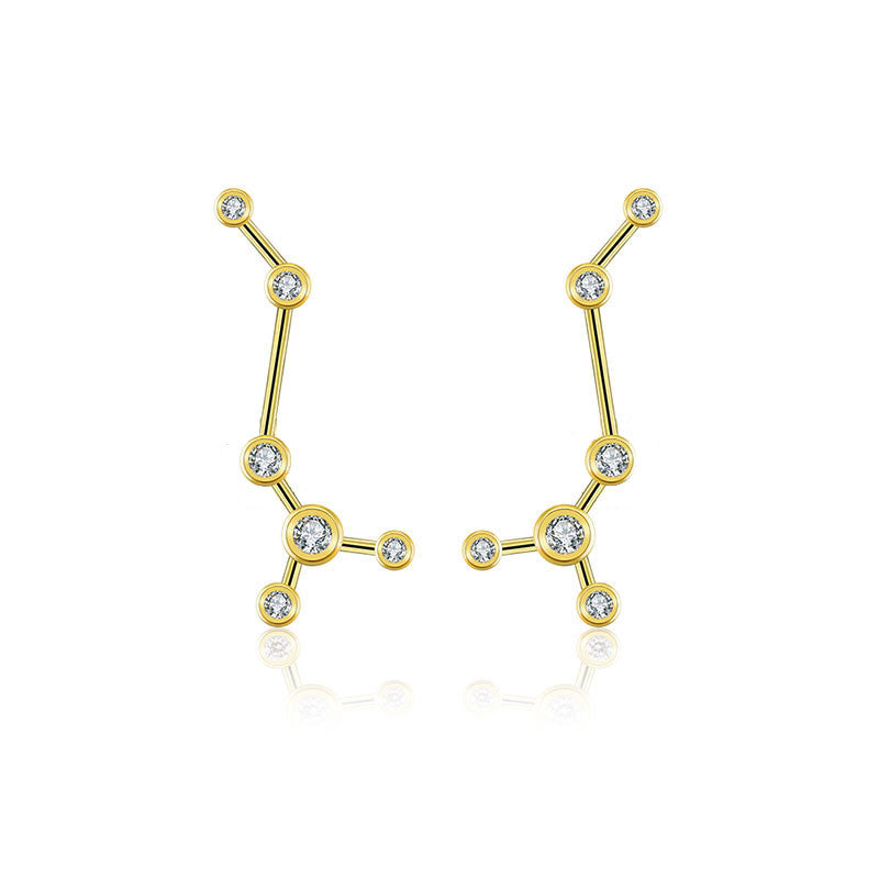 Scorpio Zodiac Constellation Earring 18k Gold & Diamond - Genevieve Collection