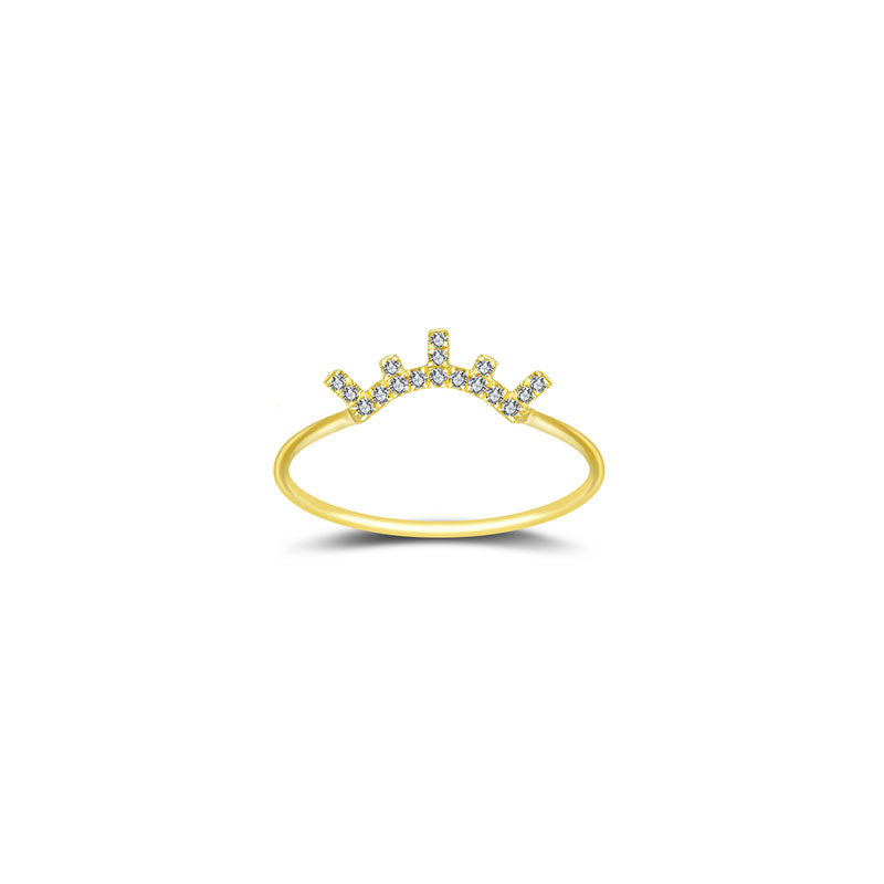 18k Gold Eyelash Shape Diamond Ring - Genevieve Collection