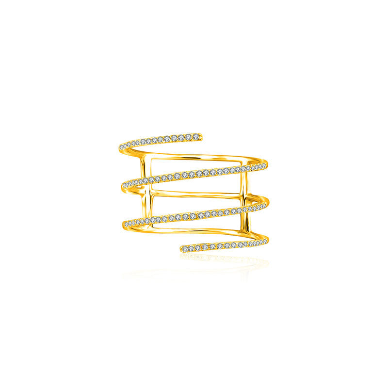 18k Gold Spring Shape Diamond Ring - Genevieve Collection