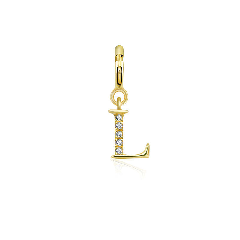 18k Gold Letter "L" Diamond Charms - Genevieve Collection