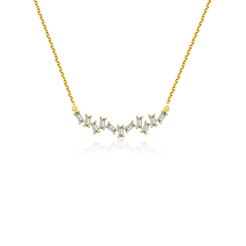 18k Gold Irregular Shape Diamond Necklace - Genevieve Collection