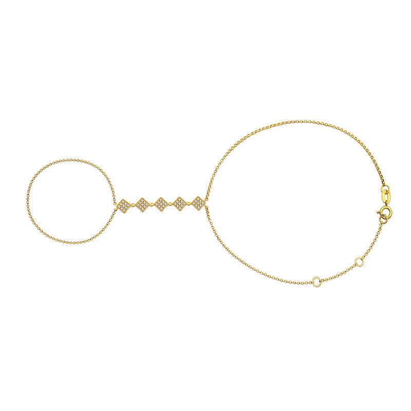 18k Gold Square Shape 2 Way Diamond Bracelet - Genevieve Collection