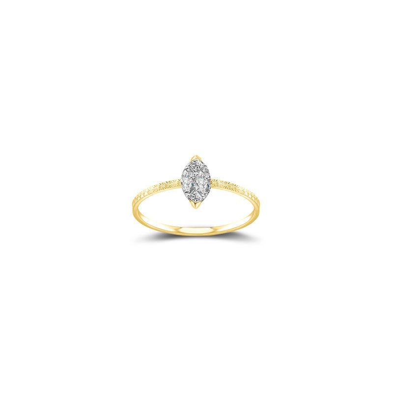 18k Gold Marquise Shape Diamond Ring - Genevieve Collection