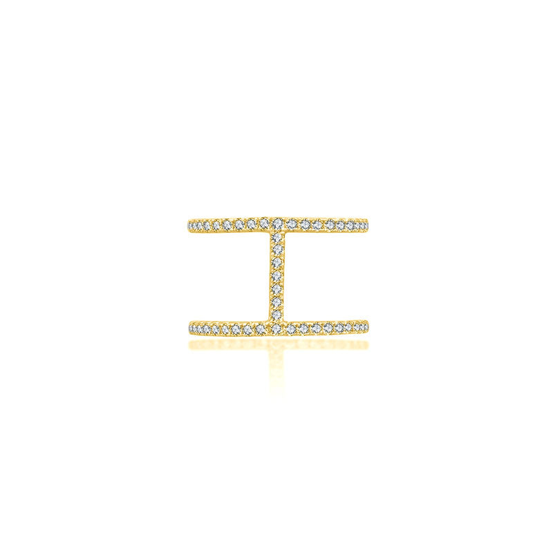 18k Gold Connected Line Diamond Ring - Genevieve Collection