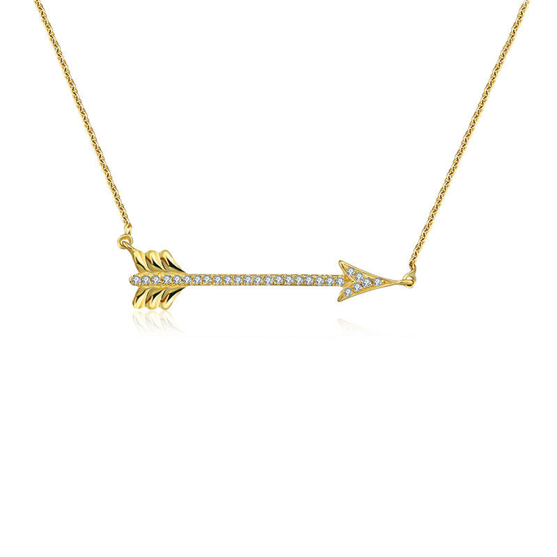 18k Gold Arrow Diamond Necklace - Genevieve Collection