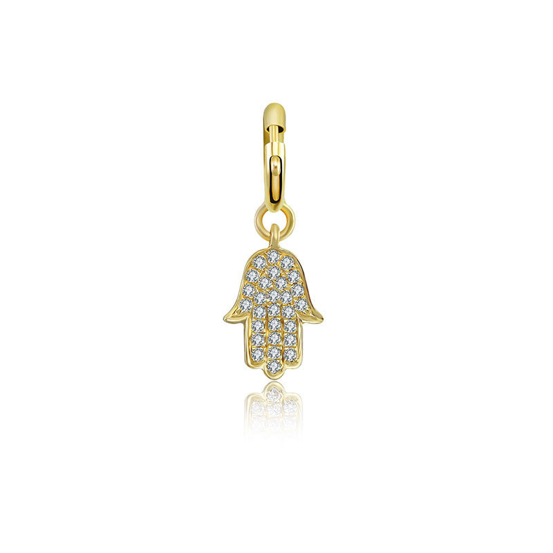 18k Gold Hand Shape Diamond Charms - Genevieve Collection