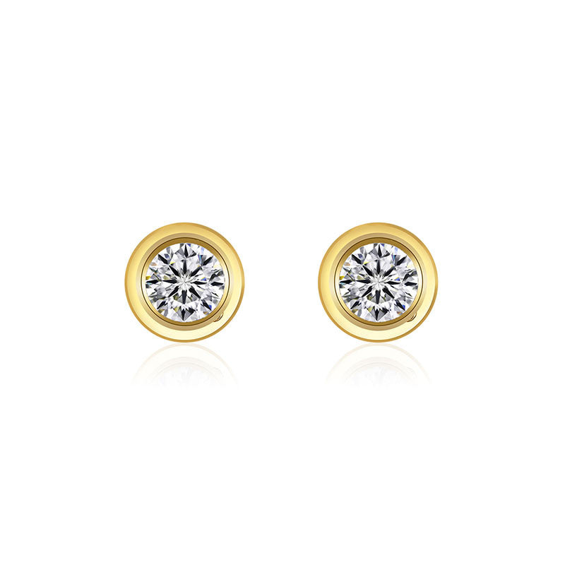 18k Gold Single Diamond Stud Earring - Genevieve Collection