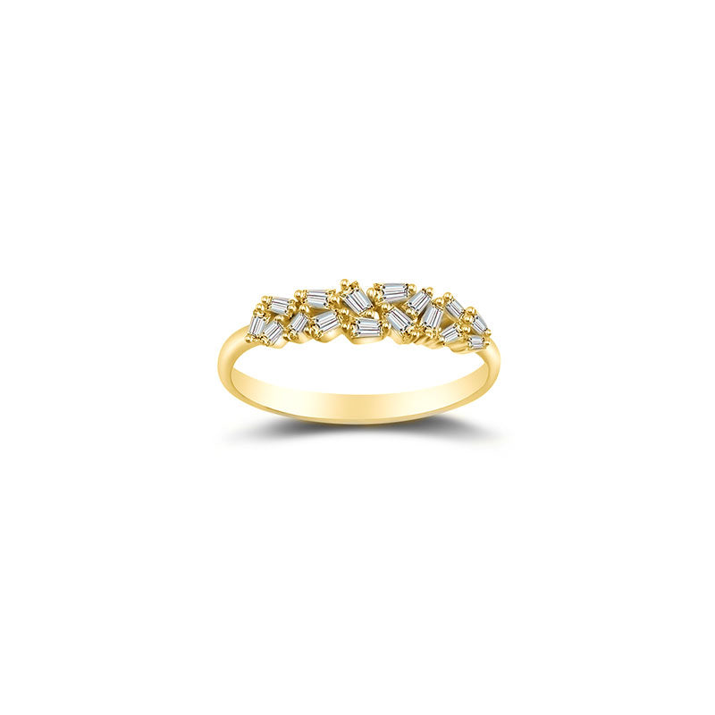 18k Gold Irregular Shape Diamond Ring - Genevieve Collection