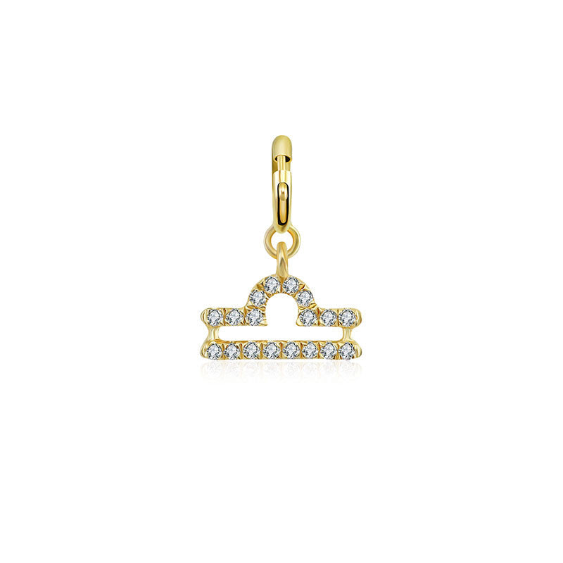 18k Gold Libra Zodiac Sign Diamond Charms - Genevieve Collection