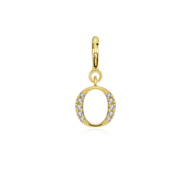 18k Gold Letter "O" Diamond Charms - Genevieve Collection