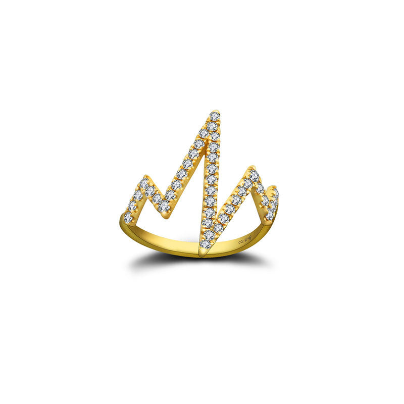 18k Gold Heartbeat Diamond Ring - Genevieve Collection