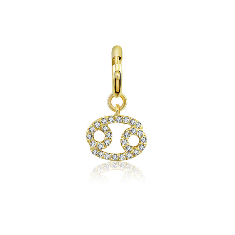 18k Gold Cancer Zodiac Sign Diamond Charms - Genevieve Collection