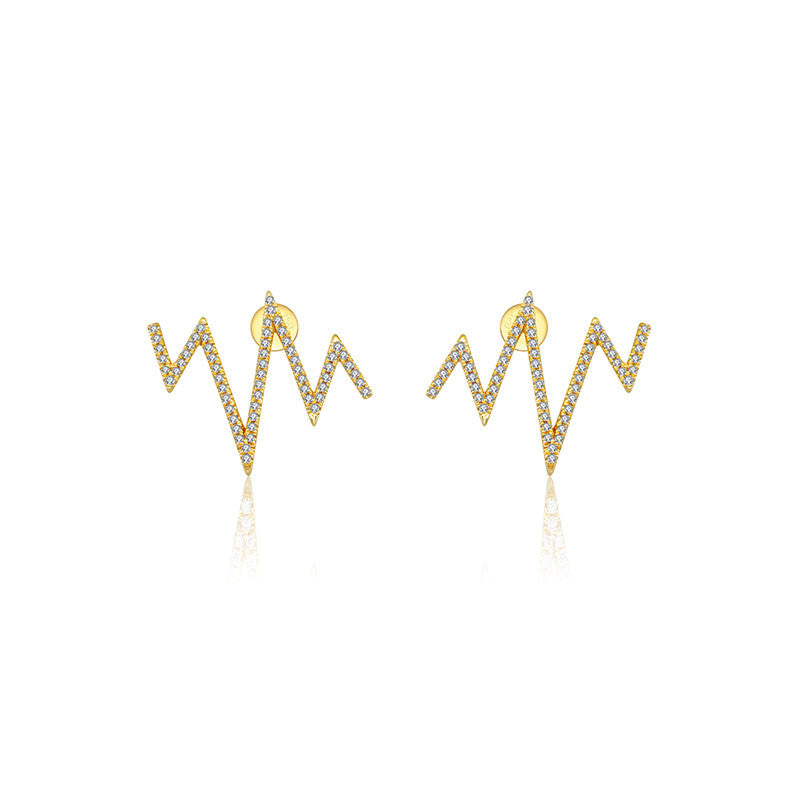 18k Gold Heartbeat Diamond Earring - Genevieve Collection