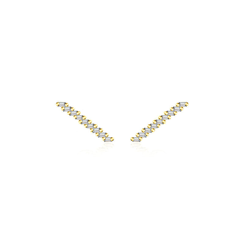 18k Gold Slash Line Diamond Earring - Genevieve Collection
