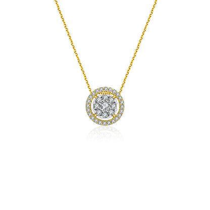 18k Gold Eight hearts Diamond Necklace - Genevieve Collection