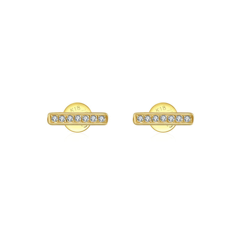 18k Gold Line Shape Diamond Earring - Genevieve Collection