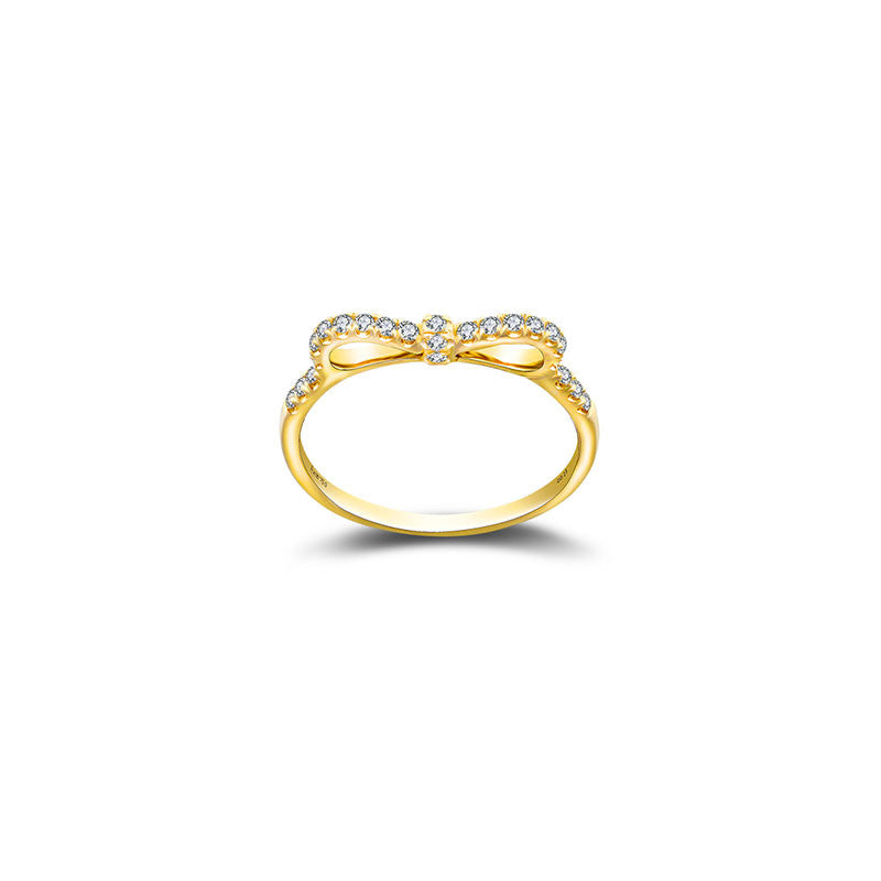 18k Gold Ribbon Diamond Ring - Genevieve Collection