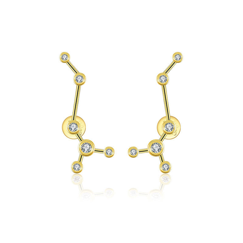 Scorpio Zodiac Constellation Earring 18k Gold & Diamond - Genevieve Collection