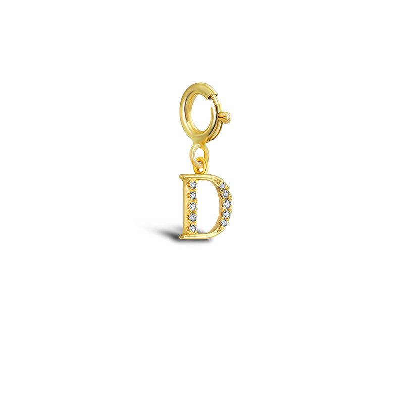18k Gold Letter "D" Diamond Charms - Genevieve Collection