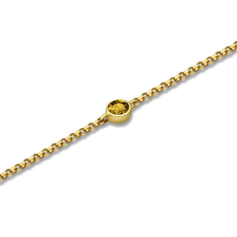 18k Gold November Birthstone Citrine Bracelet - Genevieve Collection