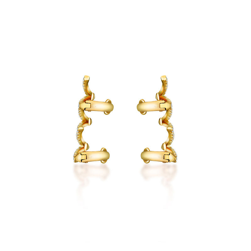 18k Gold Zigzag Diamond Ear Cuff - Genevieve Collection