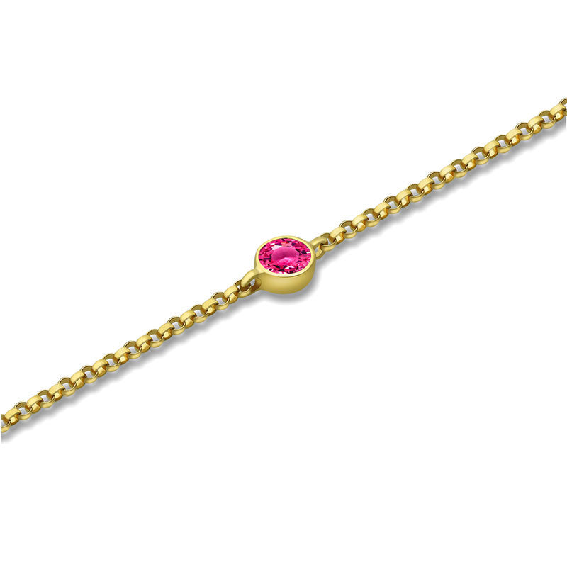 18k Gold October Birthstone Tourmaline Bracelet - Genevieve Collection