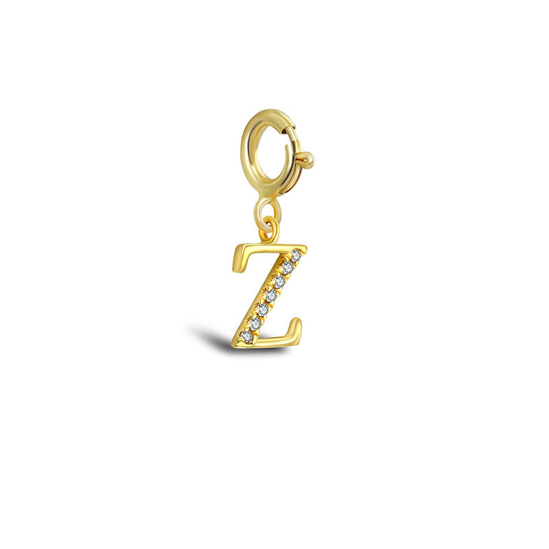 18k Gold Letter "Z" Diamond Charms - Genevieve Collection