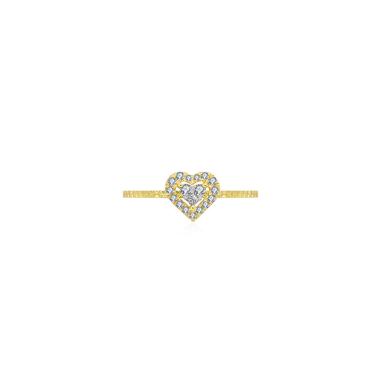 18k Gold Heart Shape Diamond Ring - Genevieve Collection