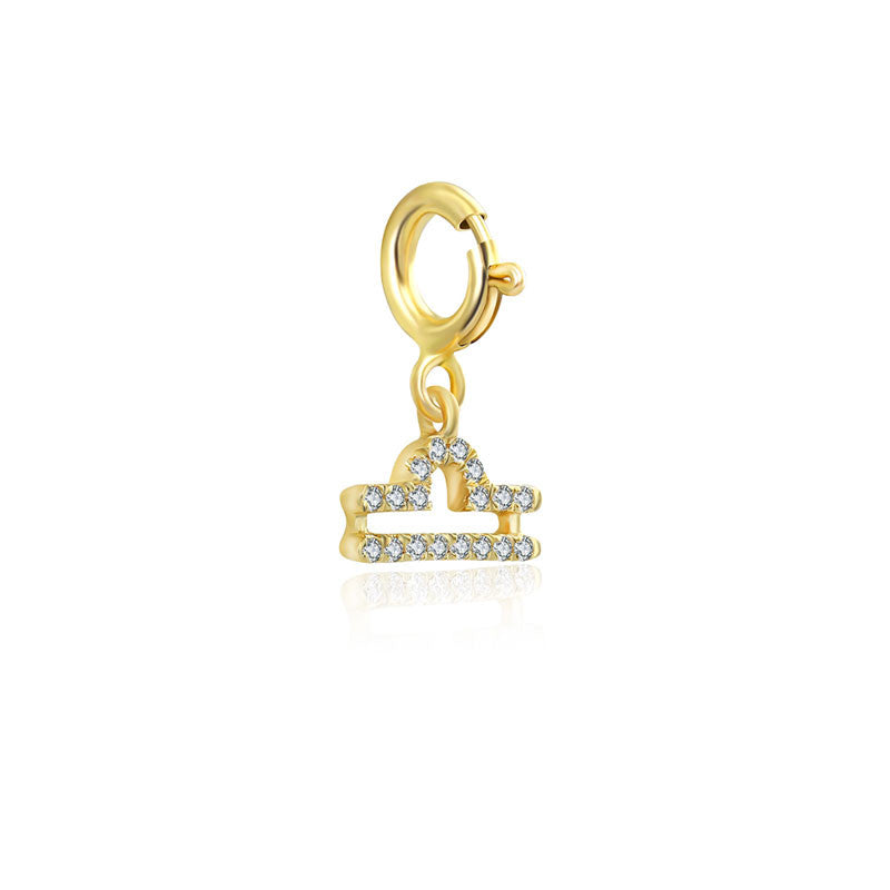 18k Gold Libra Zodiac Sign Diamond Charms - Genevieve Collection
