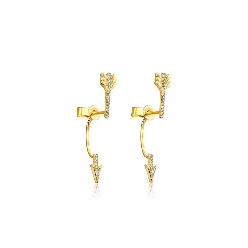 18k Gold Arrow Shape Diamond Earring - Genevieve Collection