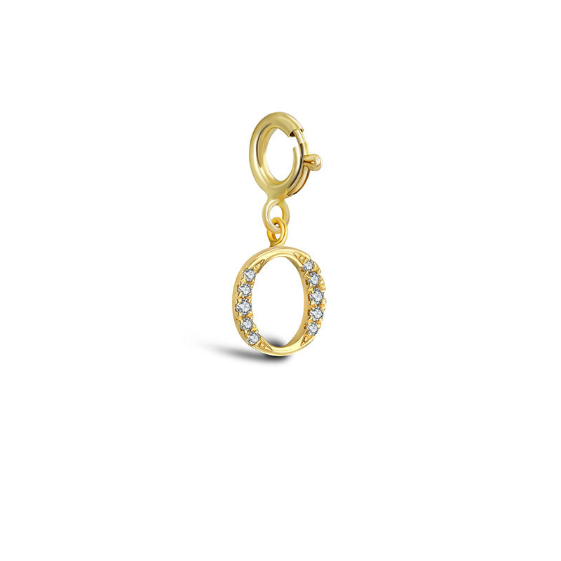 18k Gold Letter "O" Diamond Charms - Genevieve Collection