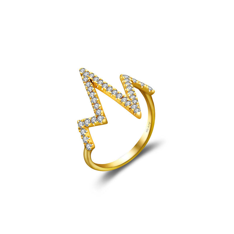 18k Gold Heartbeat Diamond Ring - Genevieve Collection