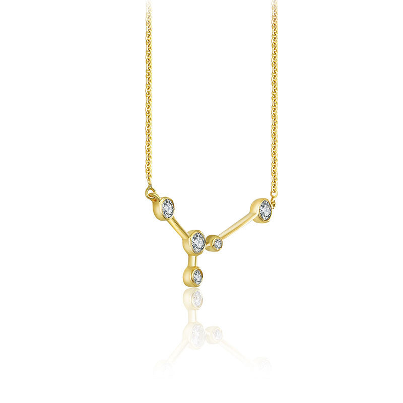 Cancer Zodiac Constellation Necklace 18k Gold & Diamond - Genevieve Collection